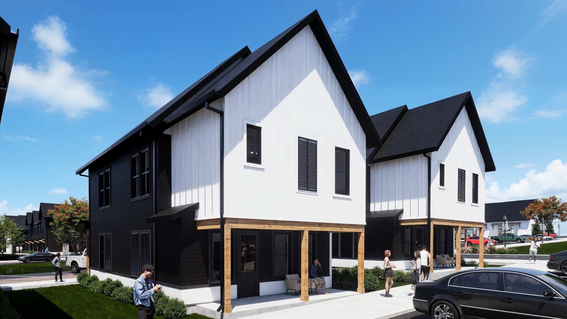 modern farmhouse townhomes at chandelier in oxford ms