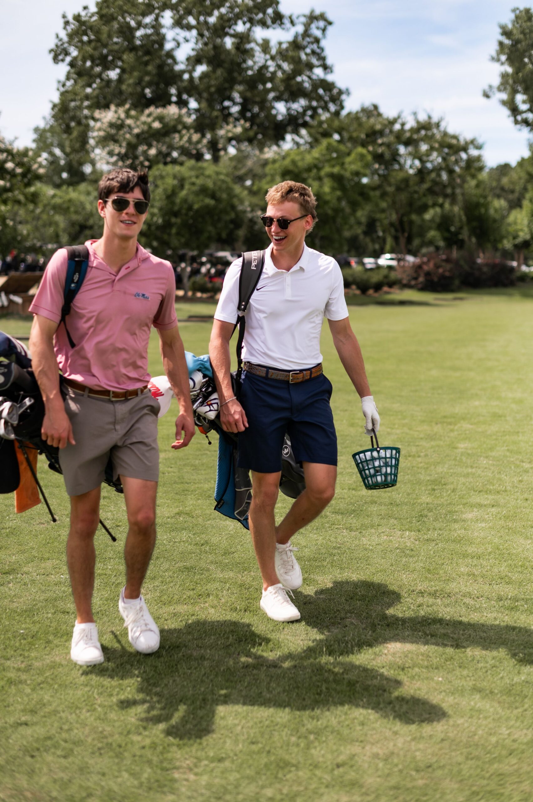 college golfers walking on course scaled
