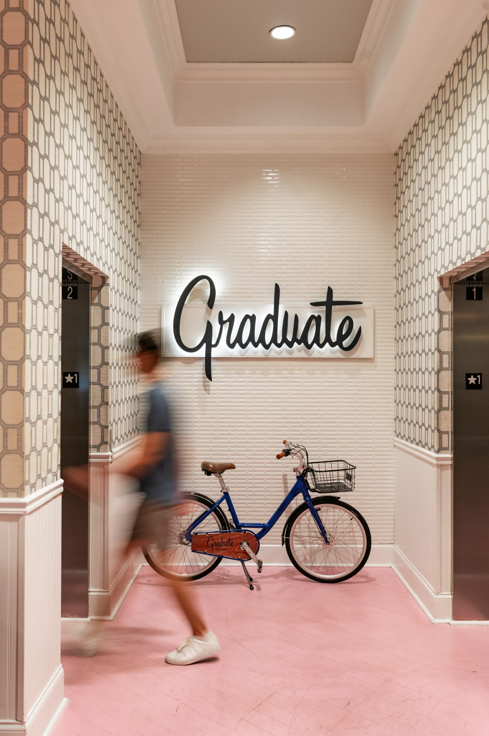 graduate hotel elevator lobby bicycle scaled